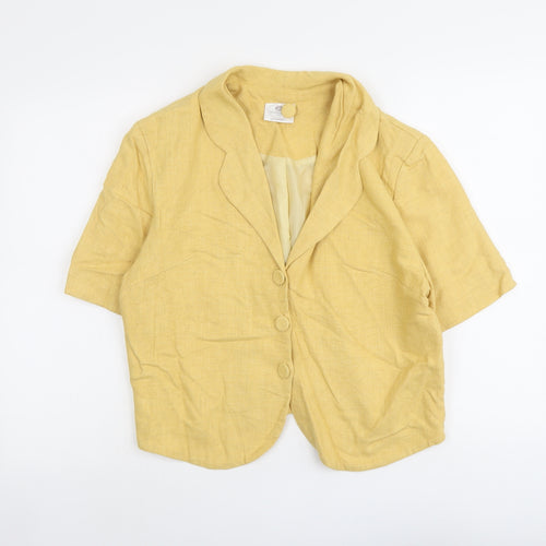 Nightingales Womens Yellow Jacket Blazer Size 10 Button