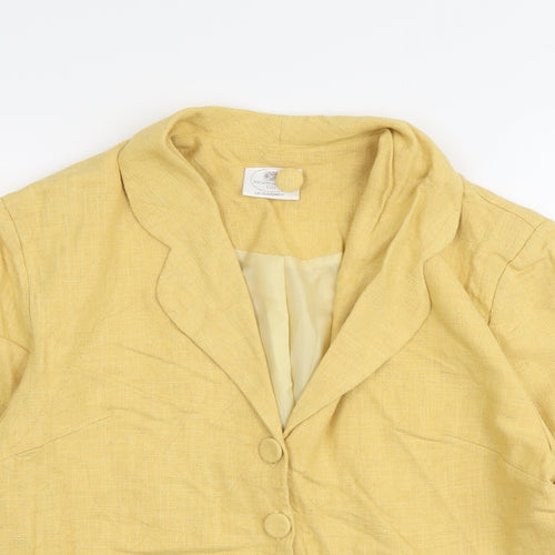 Nightingales Womens Yellow Jacket Blazer Size 10 Button