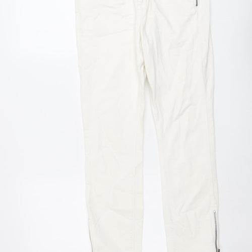 Karen Millen Womens Beige Cotton Straight Jeans Size 10 L27 in Regular Button