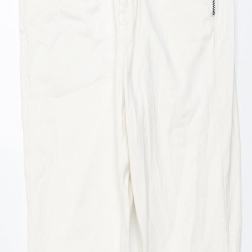 Karen Millen Womens Beige Cotton Straight Jeans Size 10 L27 in Regular Button