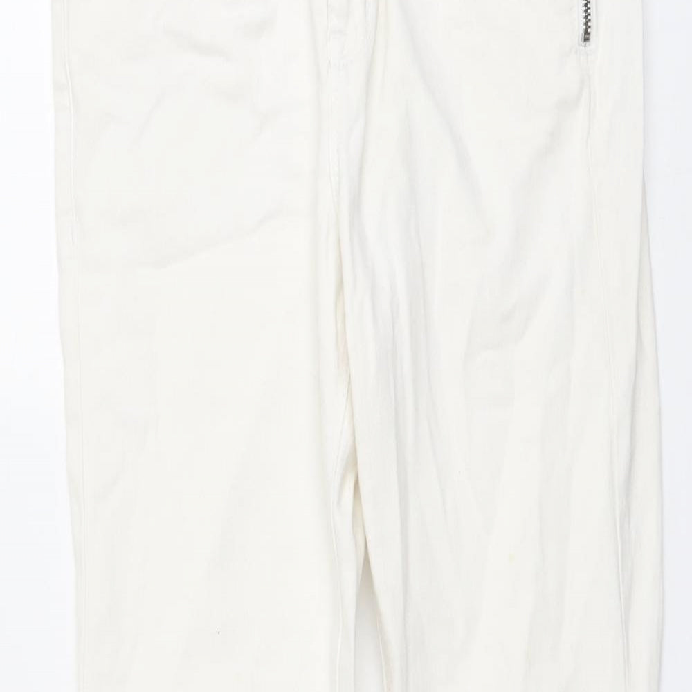Karen Millen Womens Beige Cotton Straight Jeans Size 10 L27 in Regular Button