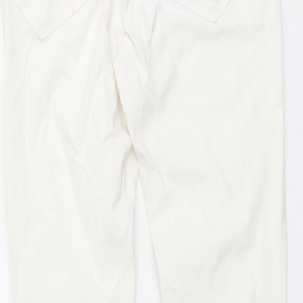 Karen Millen Womens Beige Cotton Straight Jeans Size 10 L27 in Regular Button