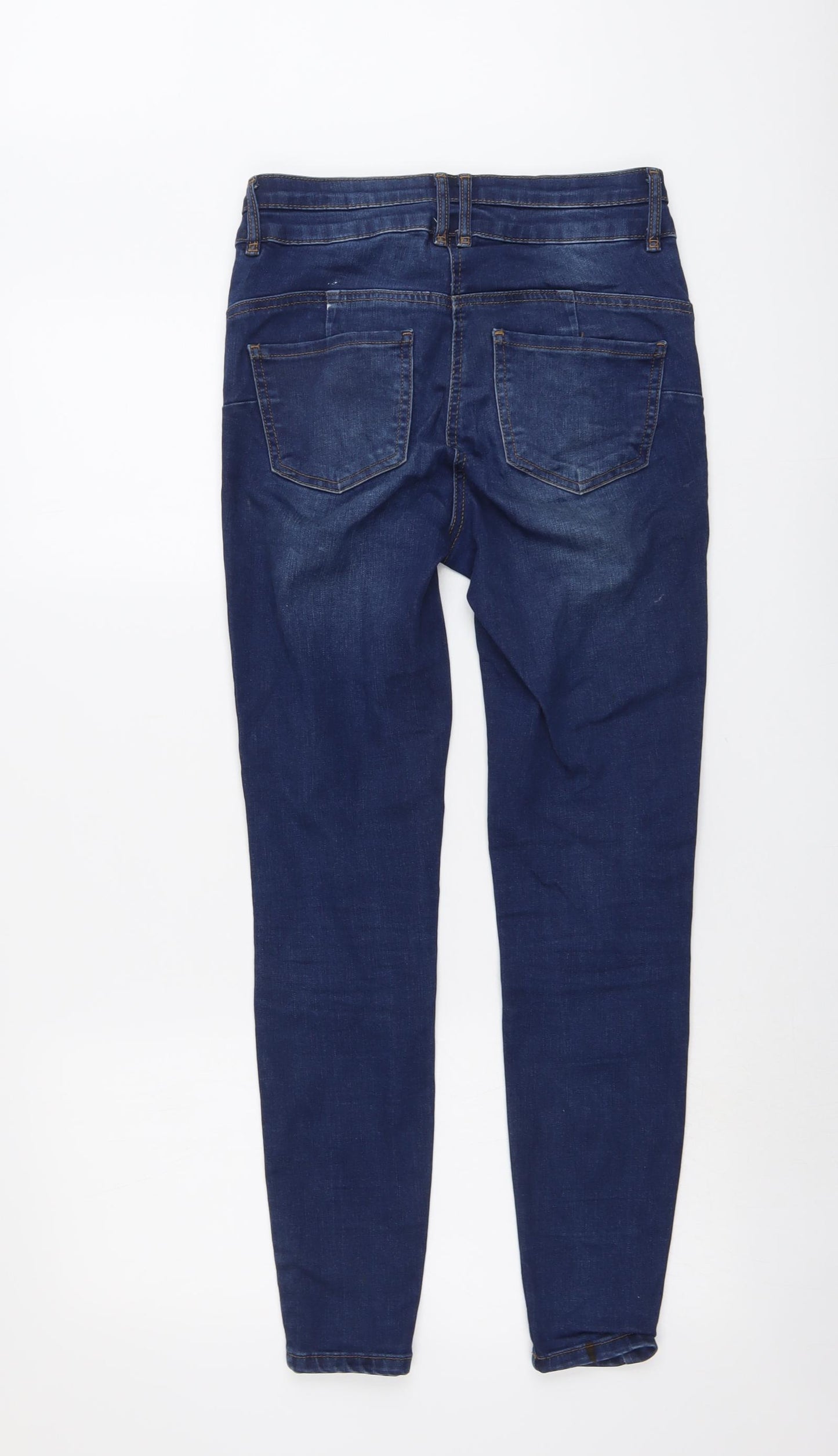 Falmer Womens Blue Cotton Skinny Jeans Size 10 L27 in Regular Button