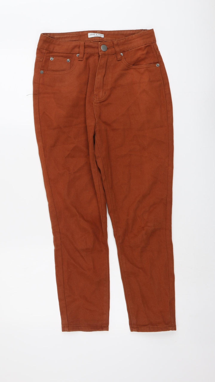 Liquor N Poker Womens Brown Cotton Skinny Jeans Size 6 L24 in Regular Button