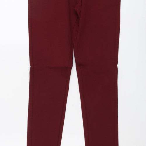 Vs. Miss Womens Red Cotton Trousers Size L L30 in Regular Button
