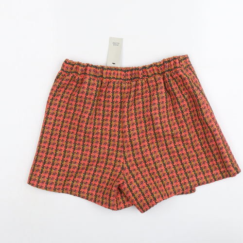 River Island Girls Pink Geometric Cotton Mini Skort Size 11-12 Years Regular Pull On