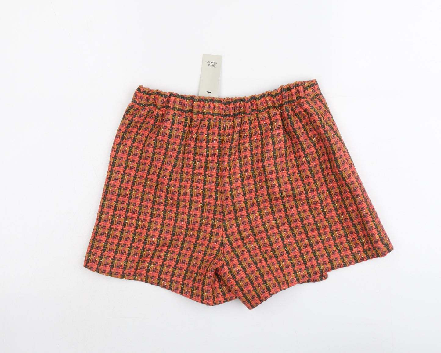 River Island Girls Pink Geometric Cotton Mini Skort Size 11-12 Years Regular Pull On