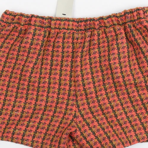 River Island Girls Pink Geometric Cotton Mini Skort Size 11-12 Years Regular Pull On