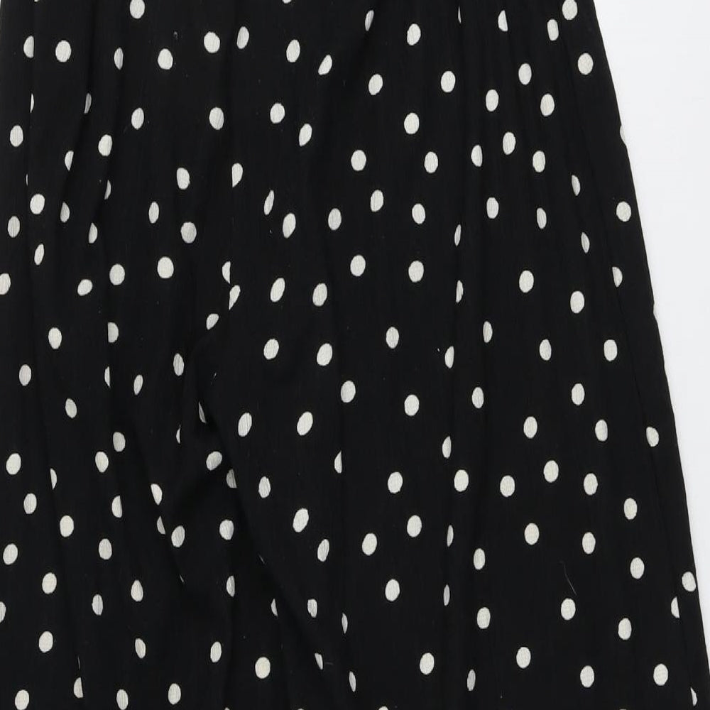 River Island Womens Black Polka Dot Polyester Trousers Size 12 L21 in Regular