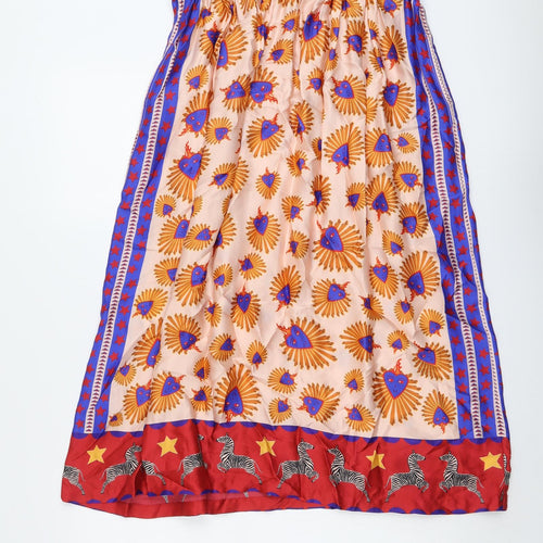 ME 369 Womens Multicoloured Geometric Polyester Peasant Skirt Size XS