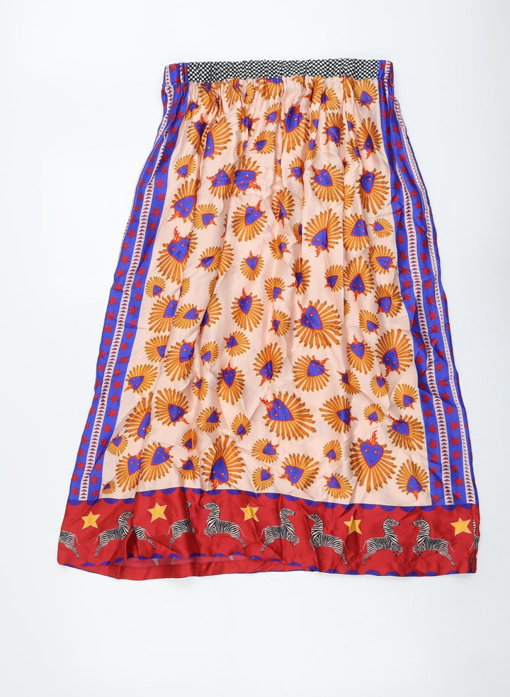 ME 369 Womens Multicoloured Geometric Polyester Peasant Skirt Size XS