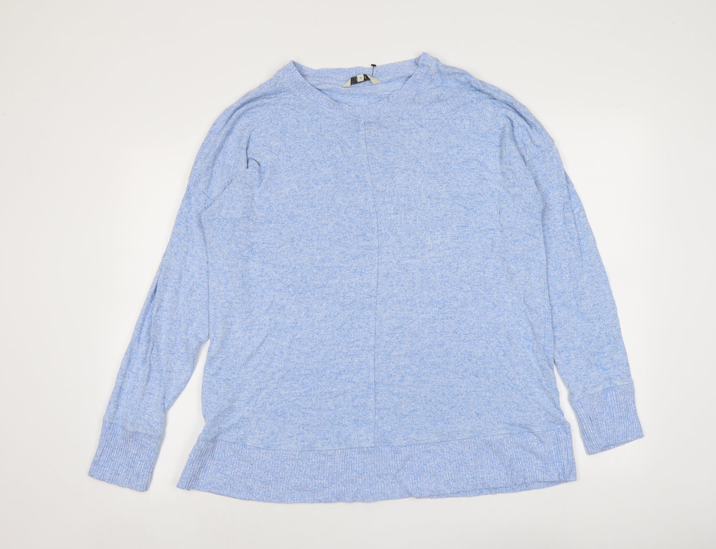 NEXT Womens Blue Round Neck Geometric Viscose Pullover Jumper Size 20