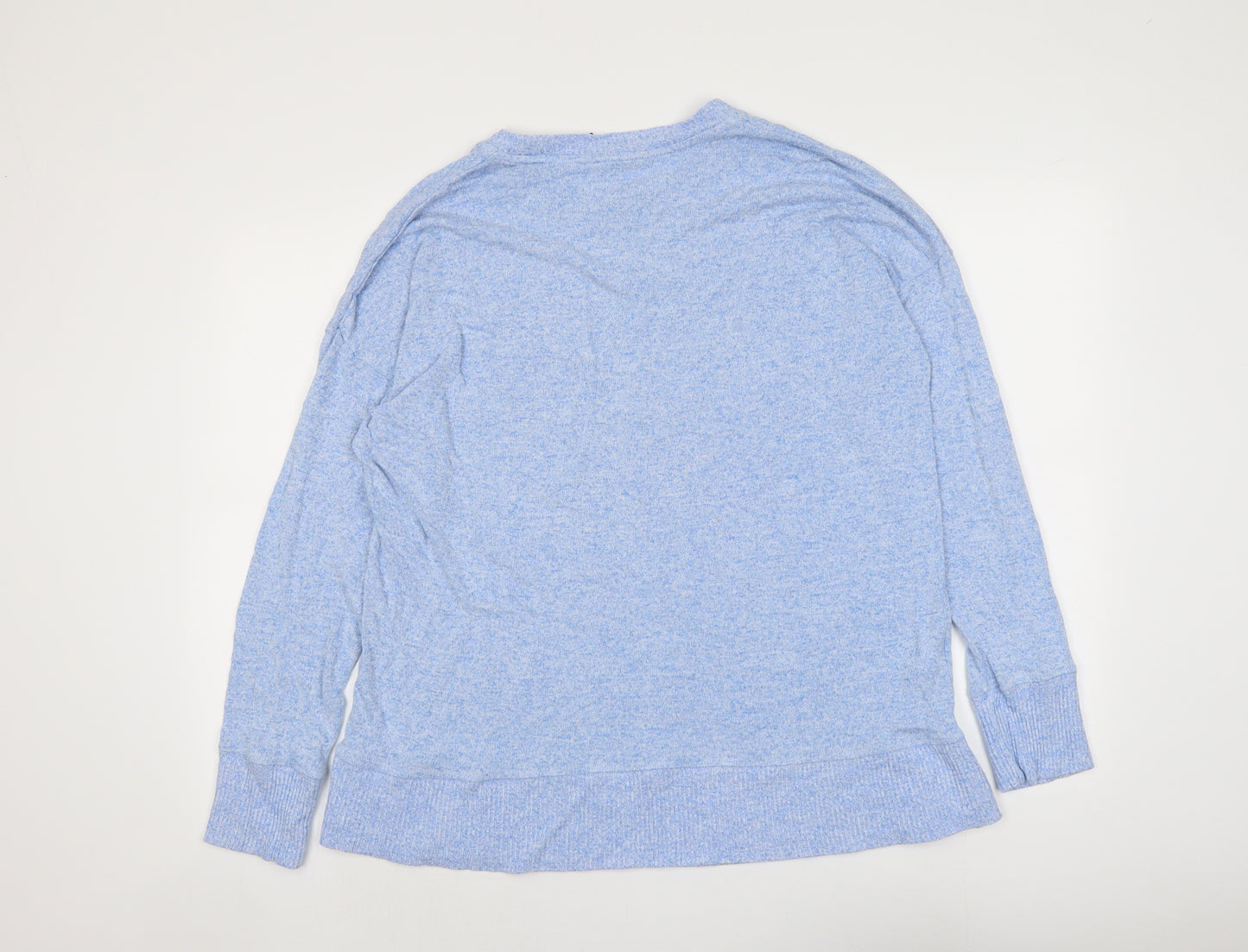NEXT Womens Blue Round Neck Geometric Viscose Pullover Jumper Size 20