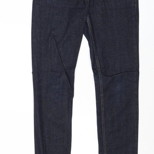 Topshop Womens Blue Cotton Straight Jeans Size 28 in Regular Zip