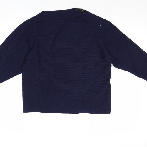 NEXT Womens Blue V-Neck Viscose Pullover Jumper Size 8