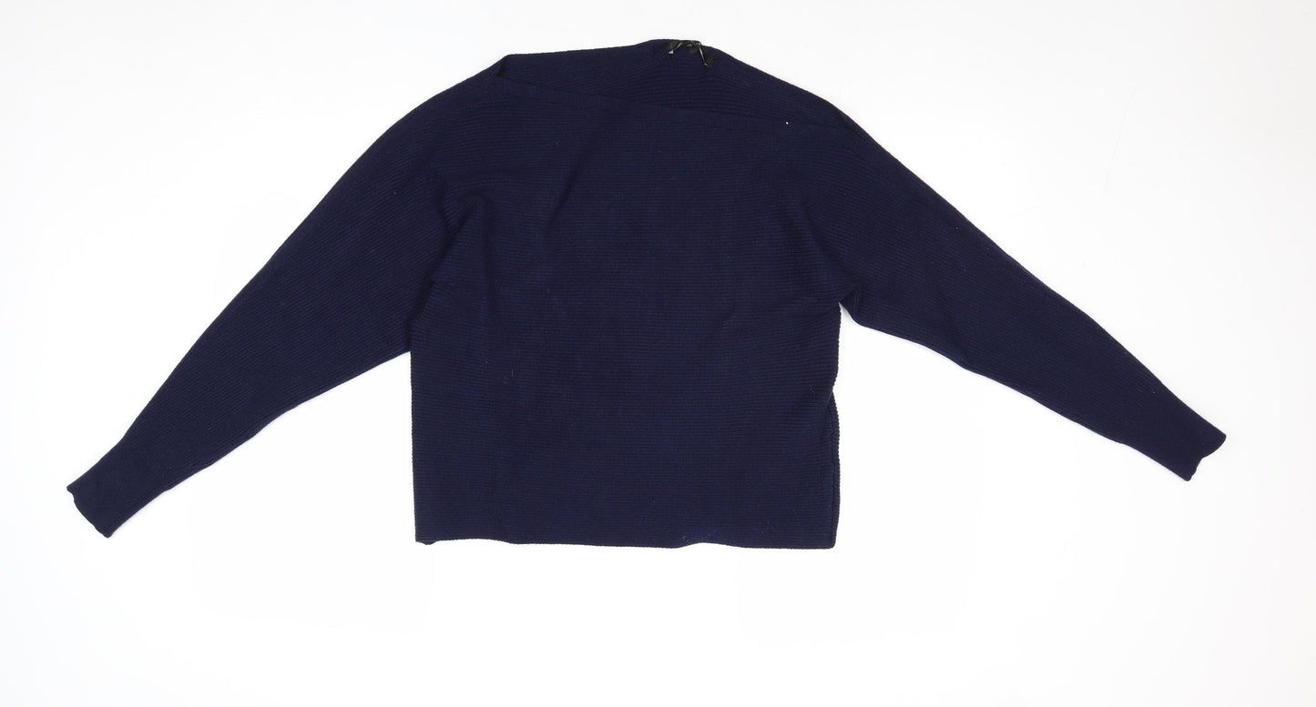 NEXT Womens Blue V-Neck Viscose Pullover Jumper Size 8