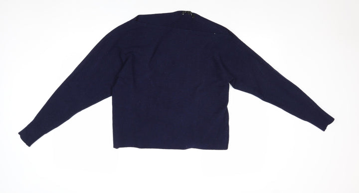 NEXT Womens Blue V-Neck Viscose Pullover Jumper Size 8