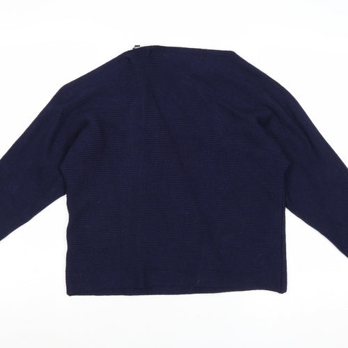 NEXT Womens Blue V-Neck Viscose Pullover Jumper Size 8