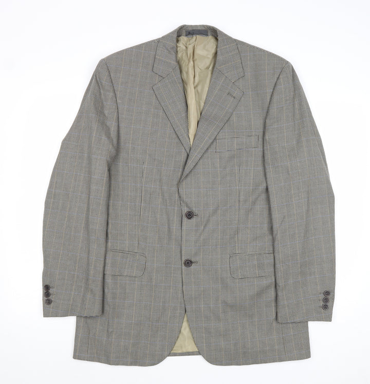 BHS Mens Multicoloured Geometric Wool Jacket Suit Jacket Size 40 Regular