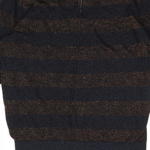 Nine Savannah Miller Womens Multicoloured V-Neck Striped Viscose Pullover Jumper Size 10