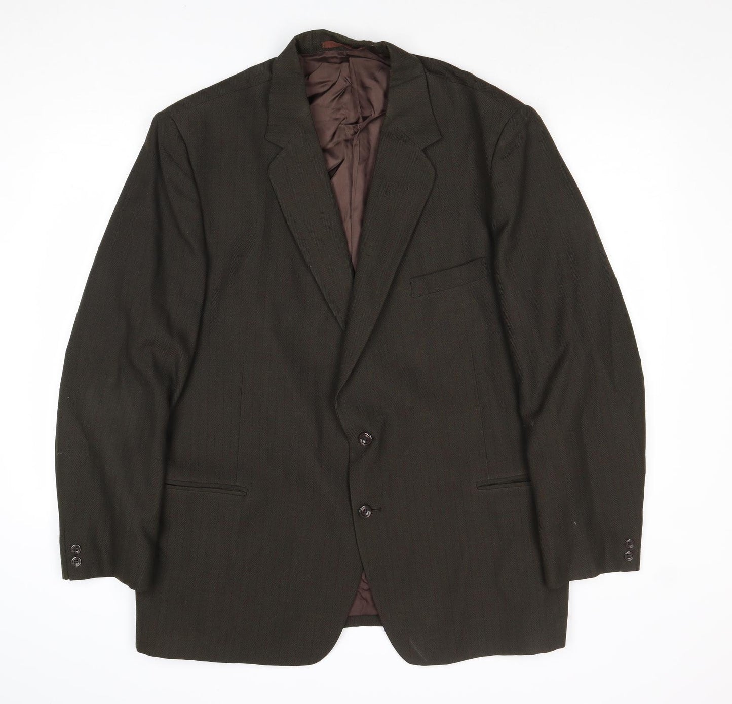 Greenwoods Mens Brown Wool Jacket Suit Jacket Size 44 Regular