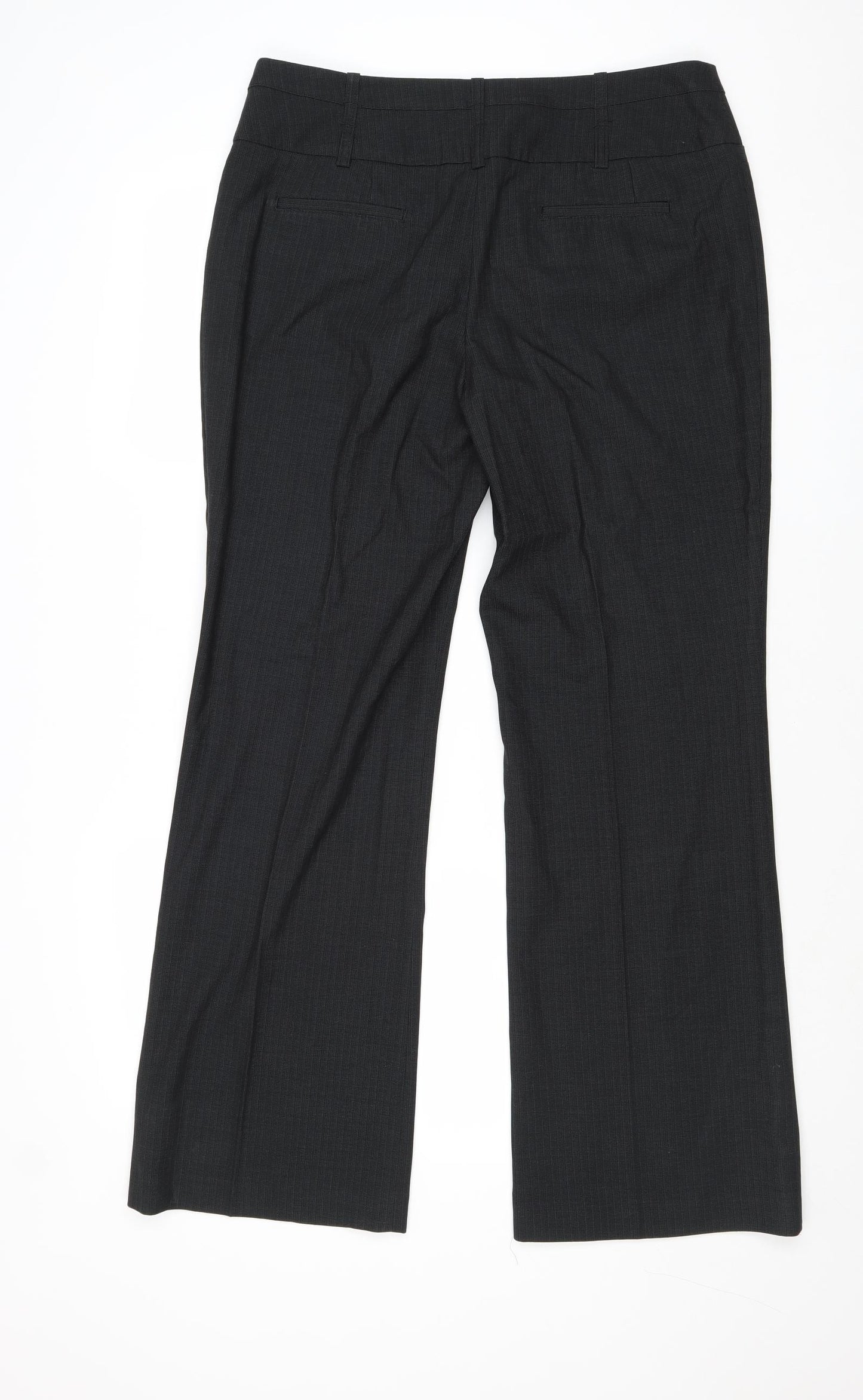 NEXT Womens Black Polyester Trousers Size 34 in Regular Zip