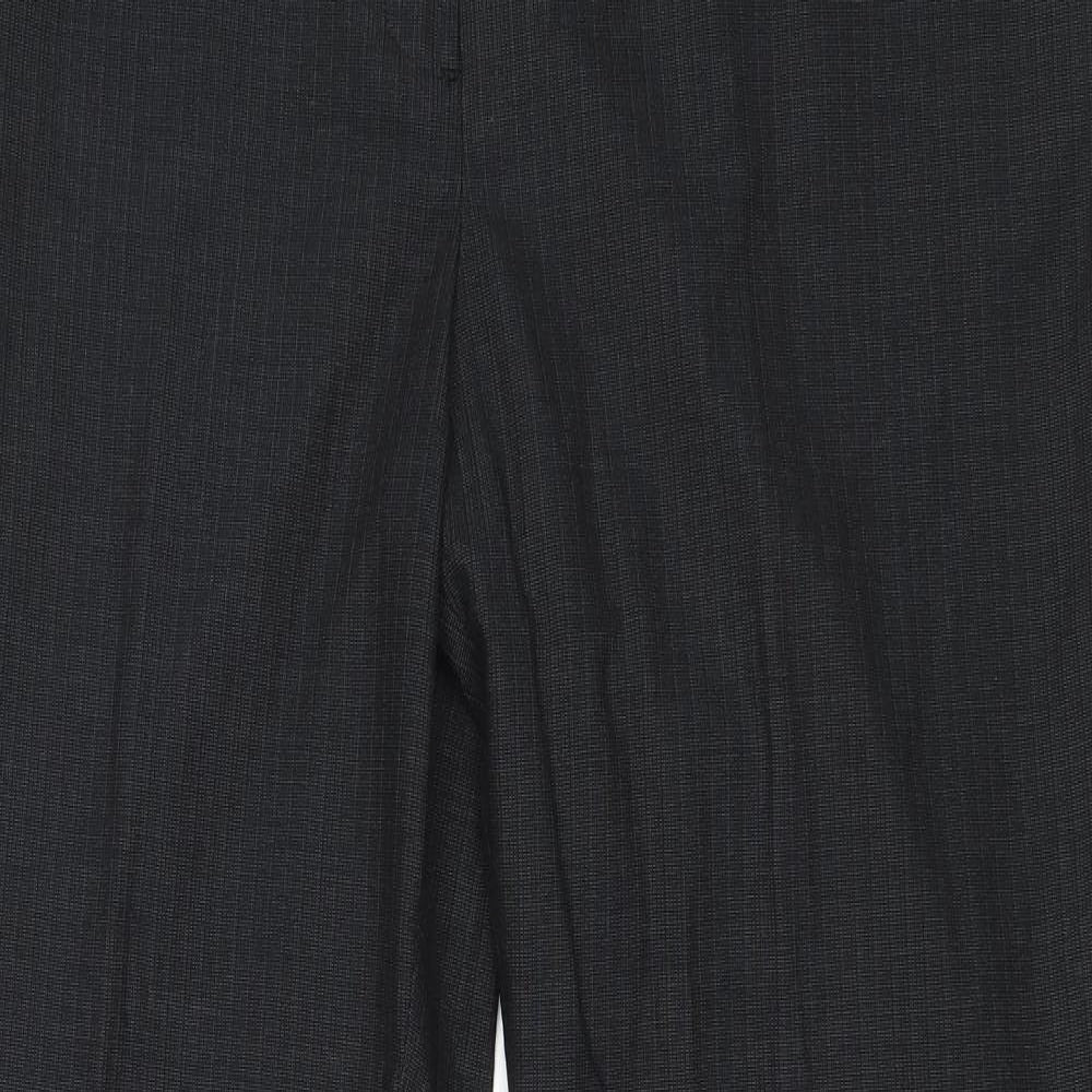 NEXT Womens Black Polyester Trousers Size 34 in Regular Zip