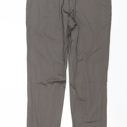 Marks and Spencer Womens Brown Cotton Trousers Size 8 Regular Zip