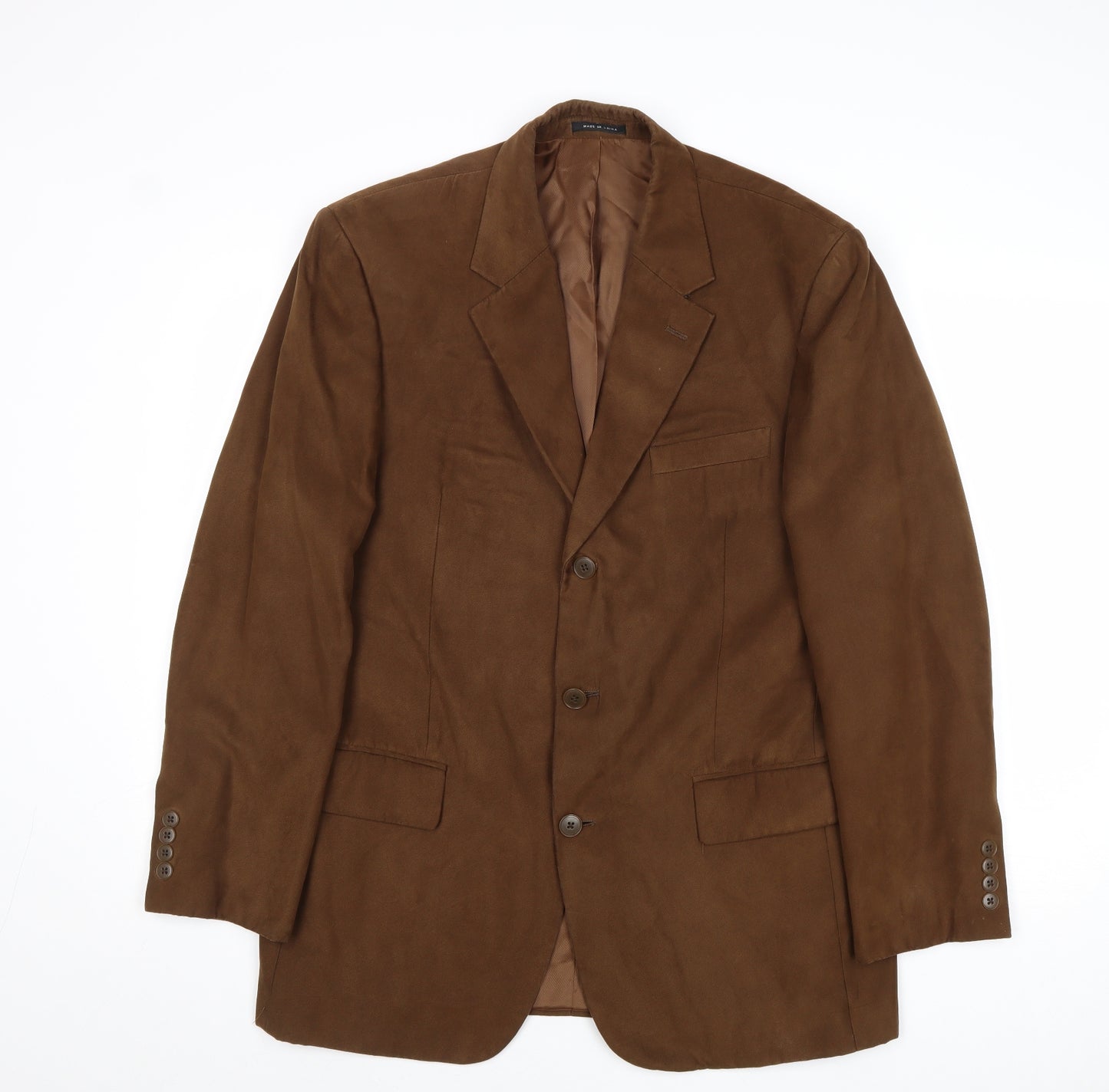 Macy's Mens Brown Polyester Jacket Suit Jacket Size 40 Regular