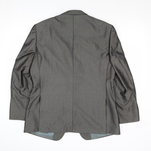 Fellini Mens Grey Polyester Jacket Suit Jacket Size 42 Regular
