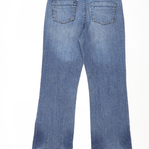 X-Mali Womens Blue Cotton Straight Jeans Size 6 Regular Zip