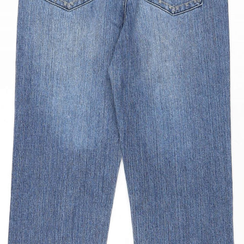 X-Mali Womens Blue Cotton Straight Jeans Size 6 Regular Zip
