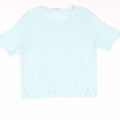 Berkertex Womens Blue Round Neck Acrylic Pullover Jumper Size 14 - Size 14-16