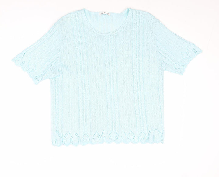 Berkertex Womens Blue Round Neck Acrylic Pullover Jumper Size 14 - Size 14-16