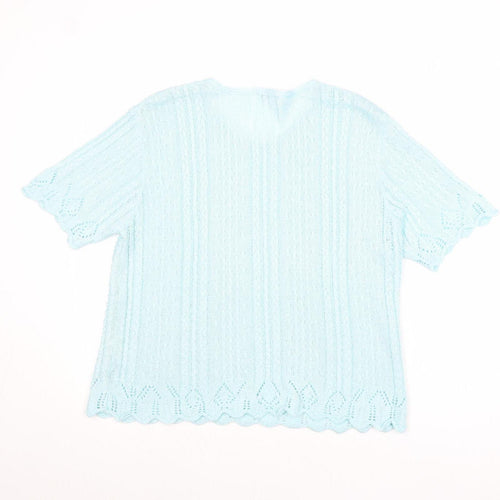 Berkertex Womens Blue Round Neck Acrylic Pullover Jumper Size 14 - Size 14-16