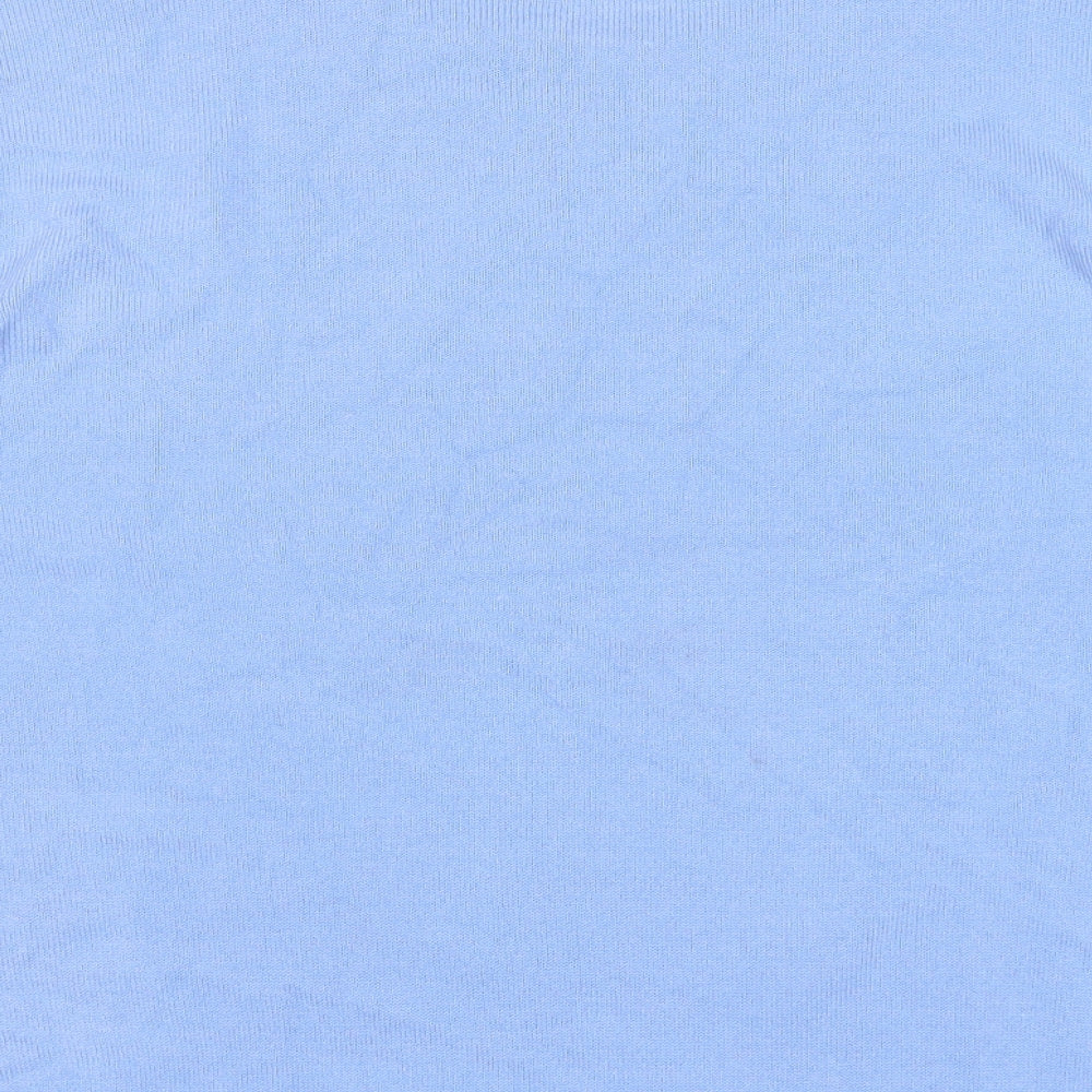 Bonmarché Womens Blue Round Neck Acrylic Pullover Jumper Size XL