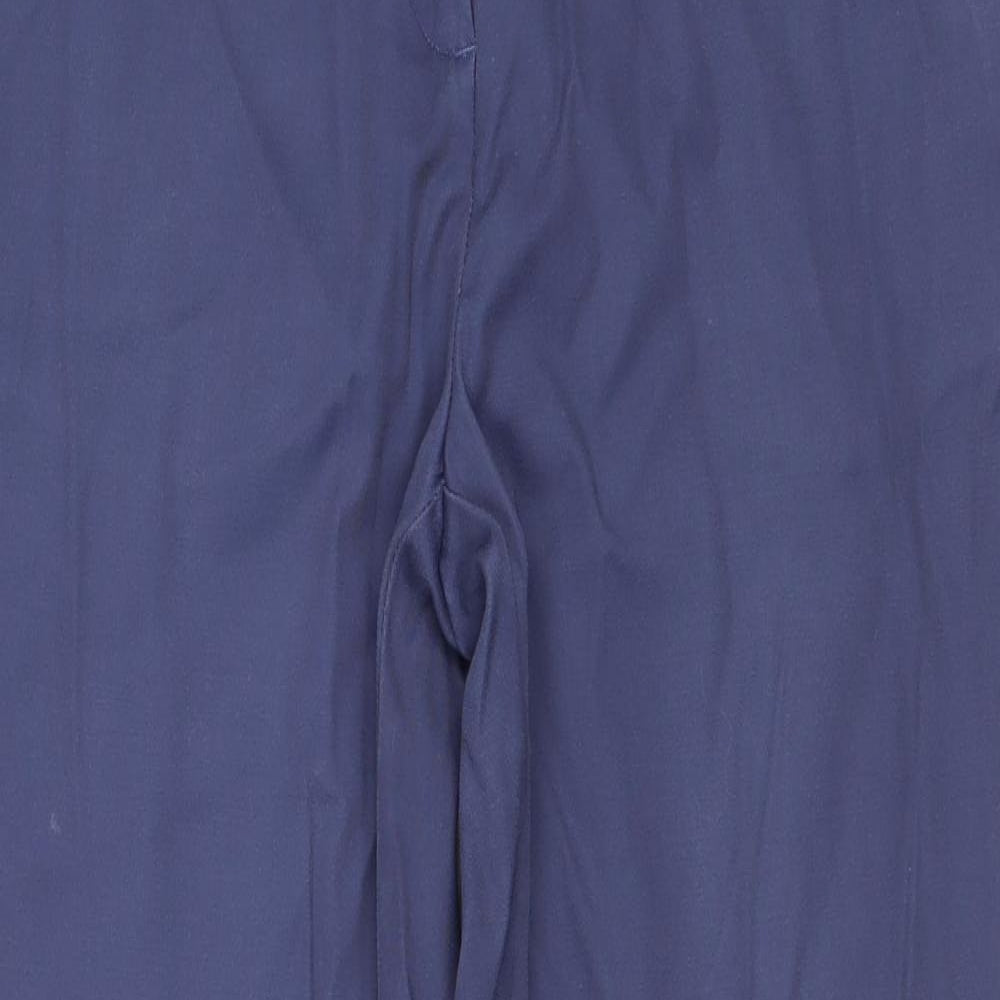 NEXT Womens Blue Cotton Chino Trousers Size 12 Regular Zip