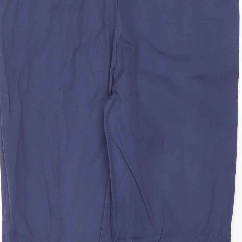 NEXT Womens Blue Cotton Chino Trousers Size 12 Regular Zip