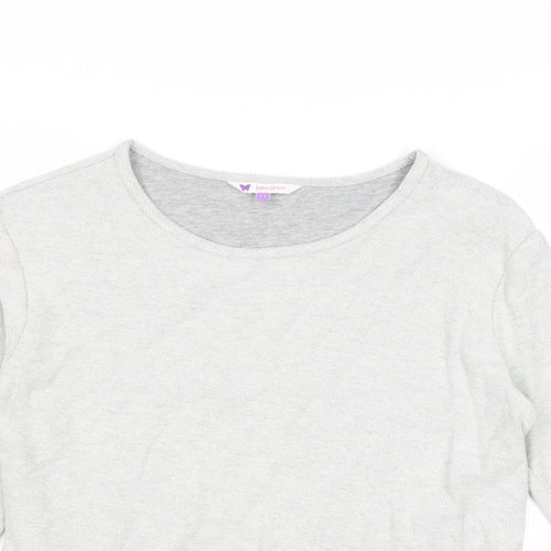 John Lewis Girls Grey Cotton Pullover Sweatshirt Size 11 Years Pullover
