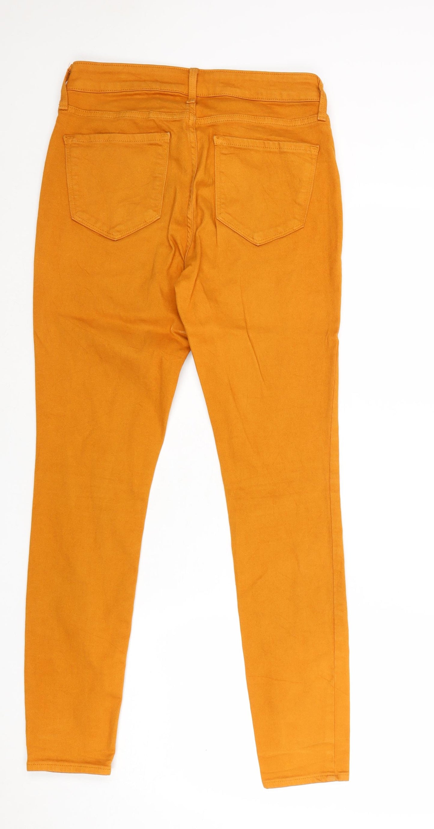 Old Navy Womens Orange Cotton Skinny Jeans Size 28 in Regular Zip