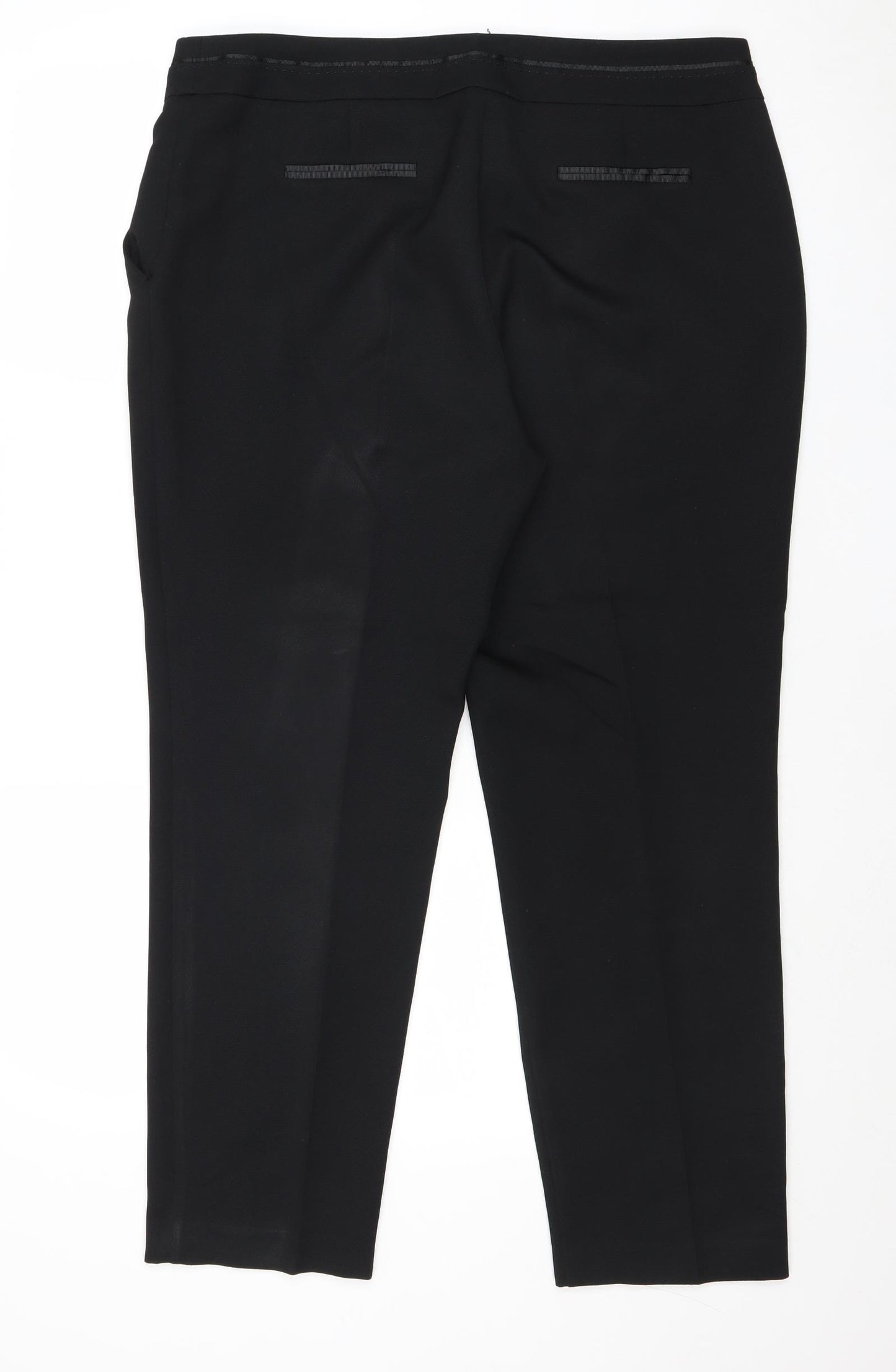 Very Womens Black Polyester Trousers Size 16 Regular Zip