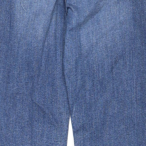Marks and Spencer Womens Blue Cotton Straight Jeans Size 10 Regular Zip
