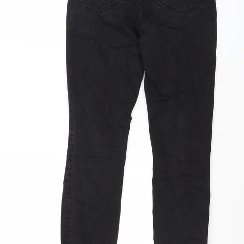 H&M Womens Black Cotton Skinny Jeans Size 10 Regular Zip