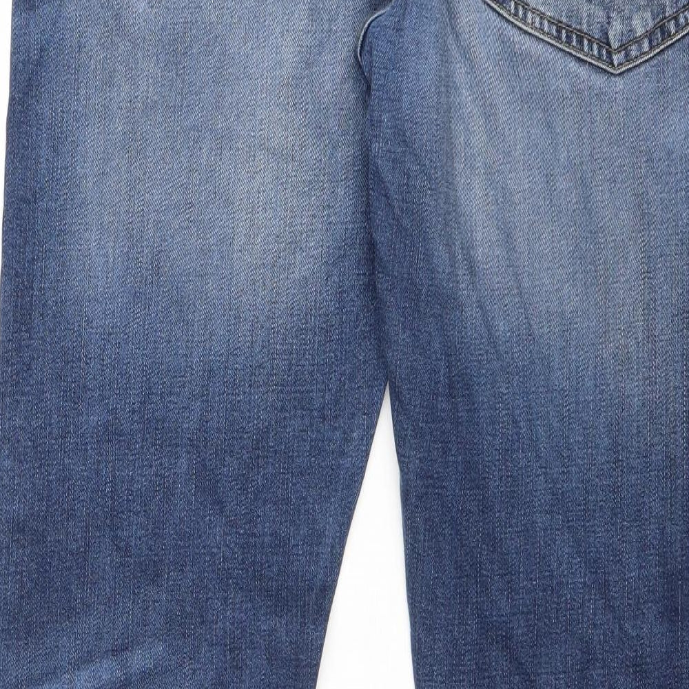 H&M Mens Blue Cotton Blend Skinny Jeans Size 34 in Regular Button