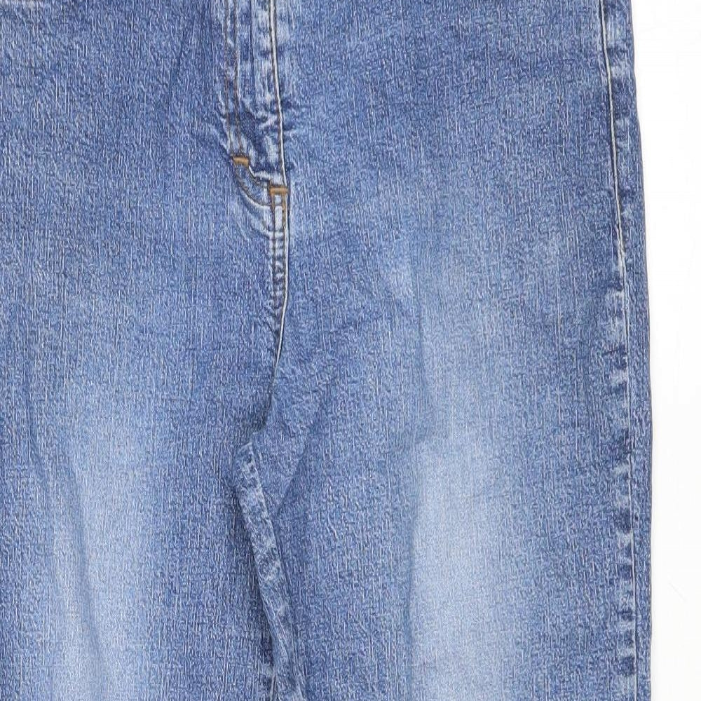 Suzie Womens Blue Cotton Straight Jeans Size 12 Regular Zip