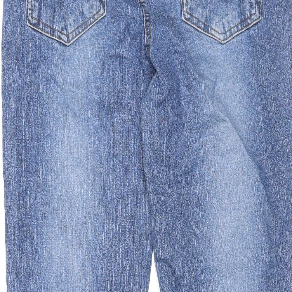 Suzie Womens Blue Cotton Straight Jeans Size 12 Regular Zip