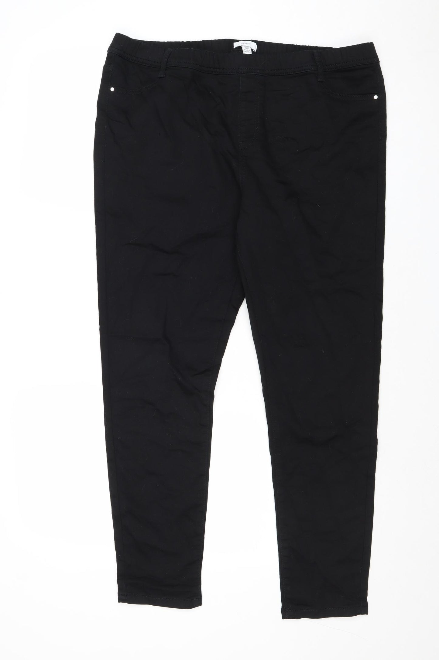 Spirit Womens Black Cotton Skinny Jeans Size 16 Regular