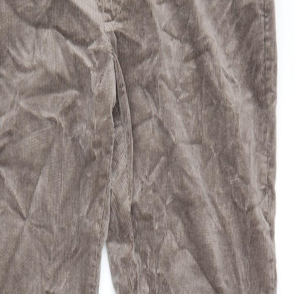 Marks and Spencer Mens Brown Cotton Trousers Size 40 in Regular Zip