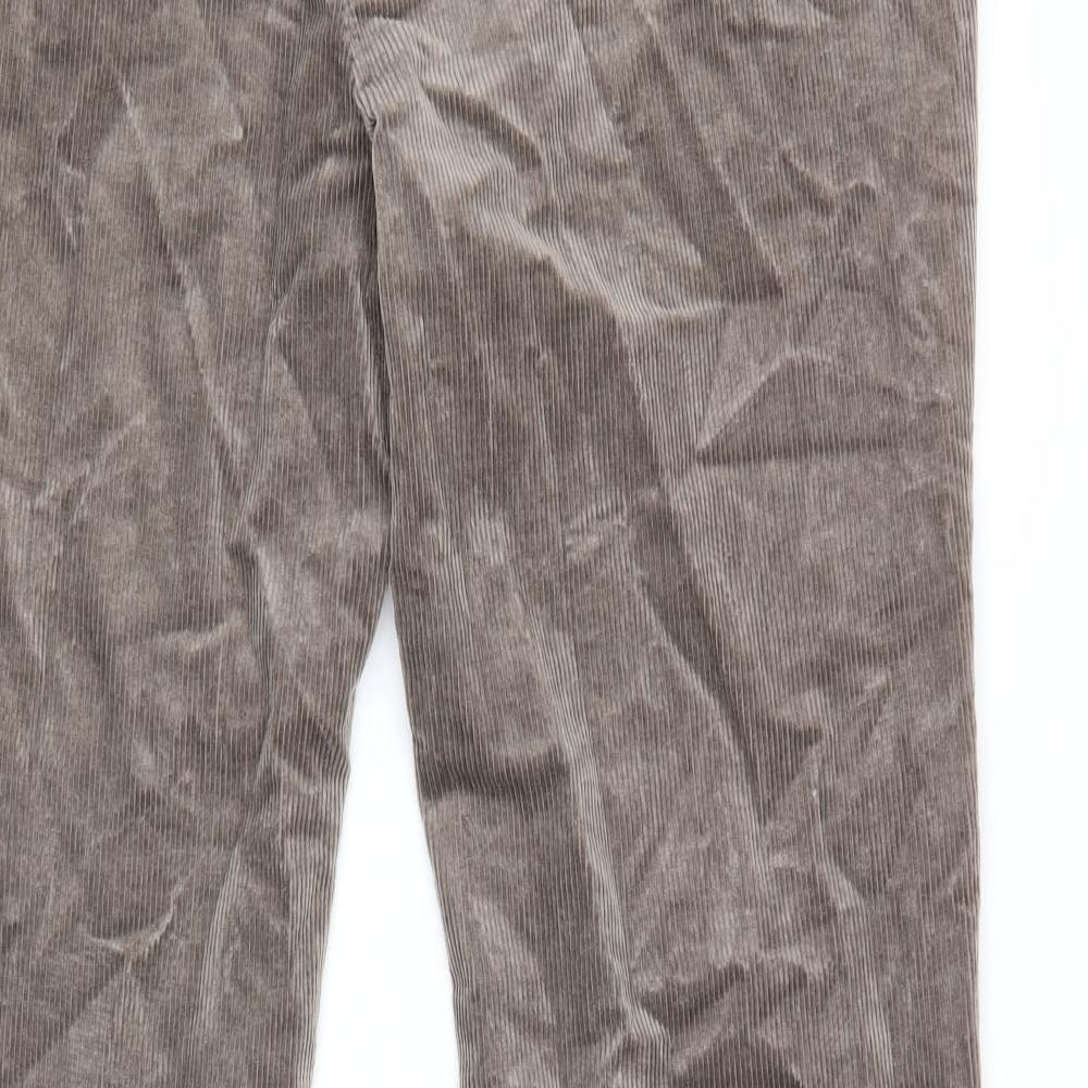 Marks and Spencer Mens Brown Cotton Trousers Size 40 in Regular Zip
