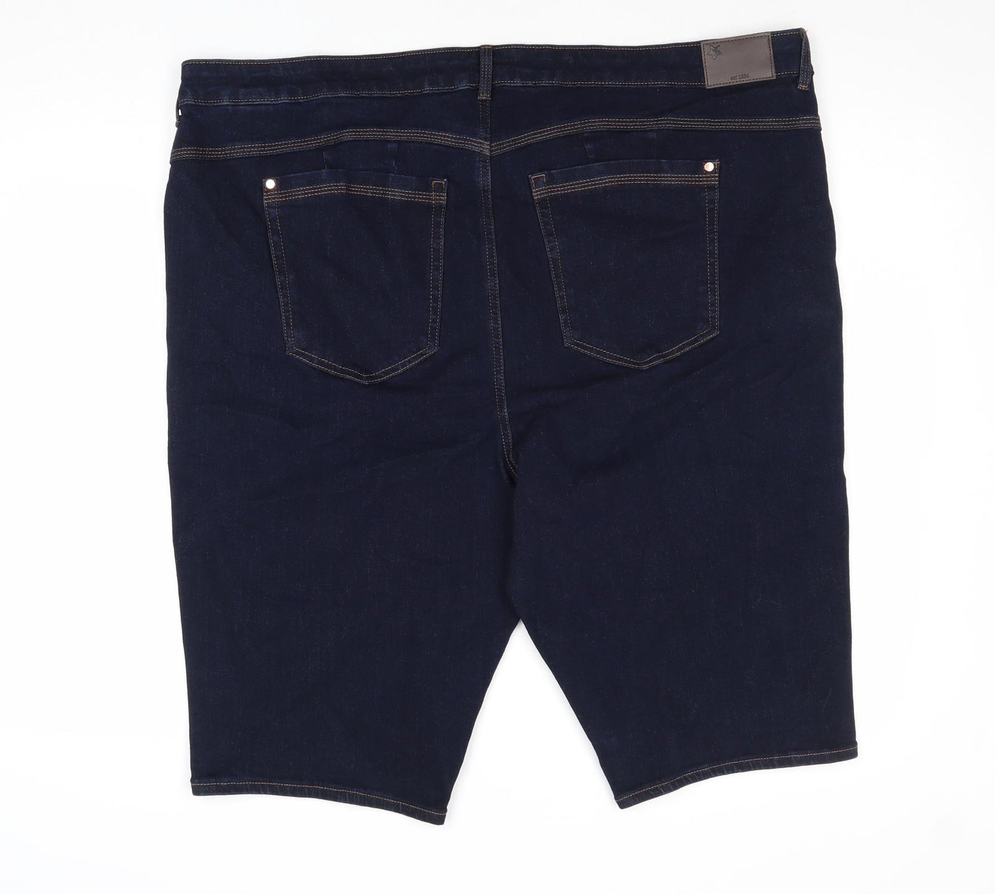 Marks and Spencer Womens Blue Cotton Skimmer Shorts Size 24 Regular Zip